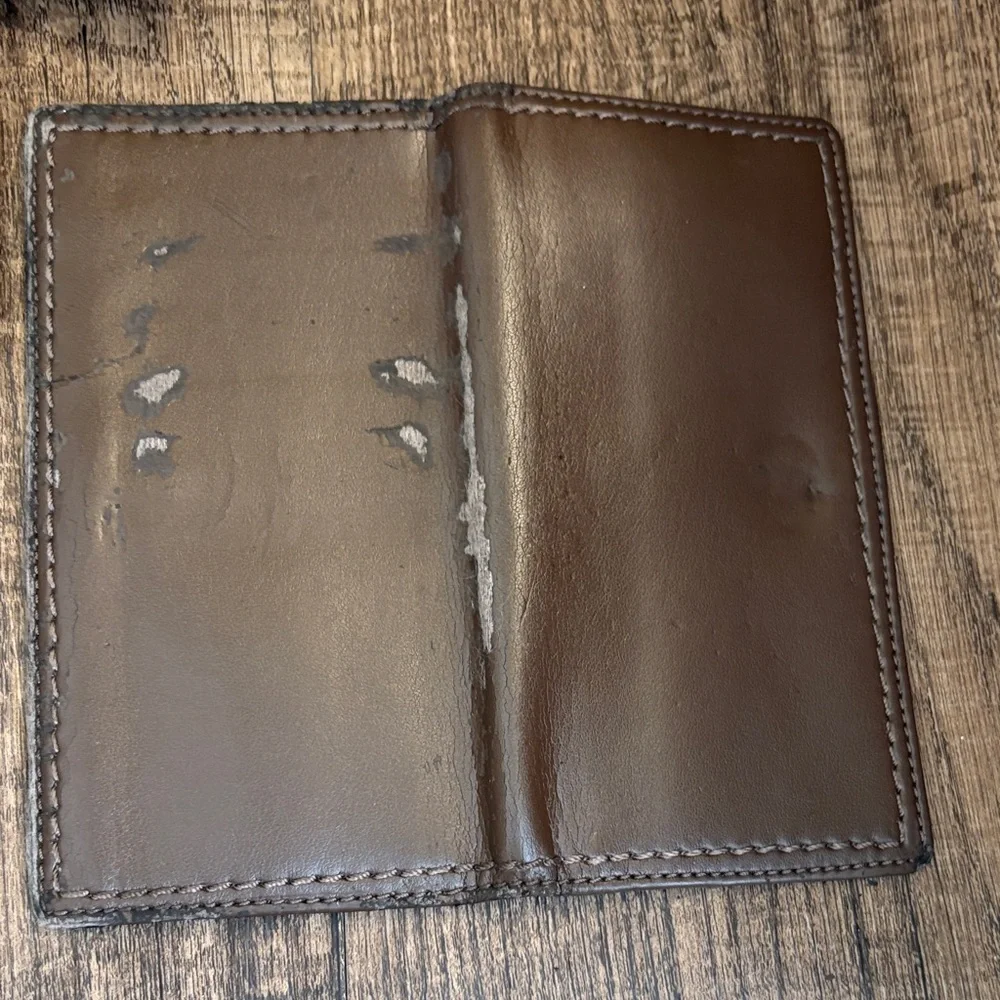 Coach Metallic Leather Tan Brown Kisslock Rehab Wallet clutch - Picture 7 of 8